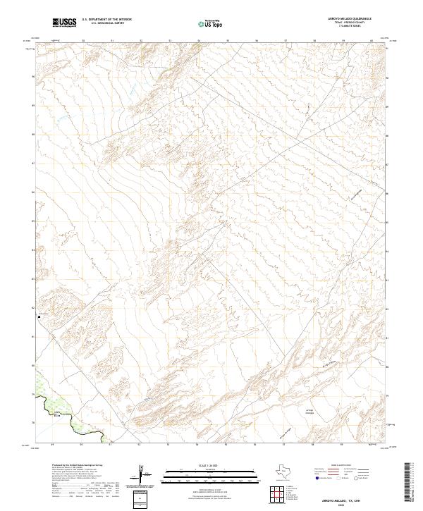 Arroyo Melado, TX,CHH, US — USGS 7.5-minute topo (2022)
