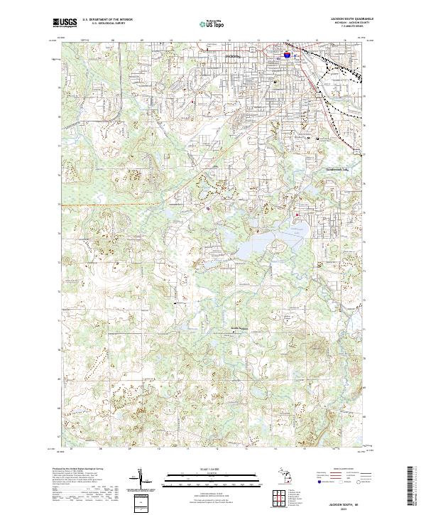 Jackson South, MI — USGS 7.5-minute topo (2023)