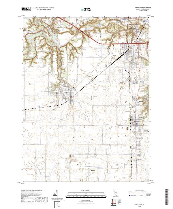 Danville SW, IL — USGS 7.5-minute topo (2024)