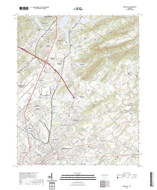 Maryville, TN — USGS 7.5-minute topo (2022)
