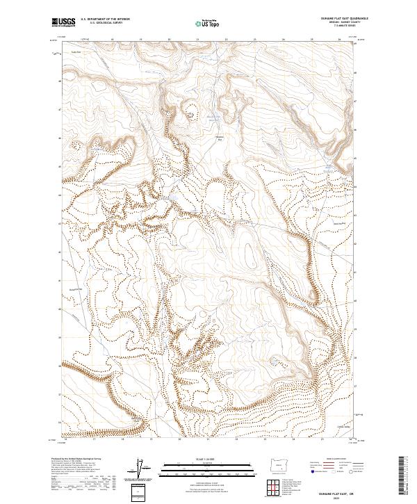 Duhaime Flat East, OR — USGS 7.5-minute topo (2023)