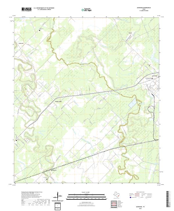 Ashwood, TX — USGS 7.5-minute topo (2022)