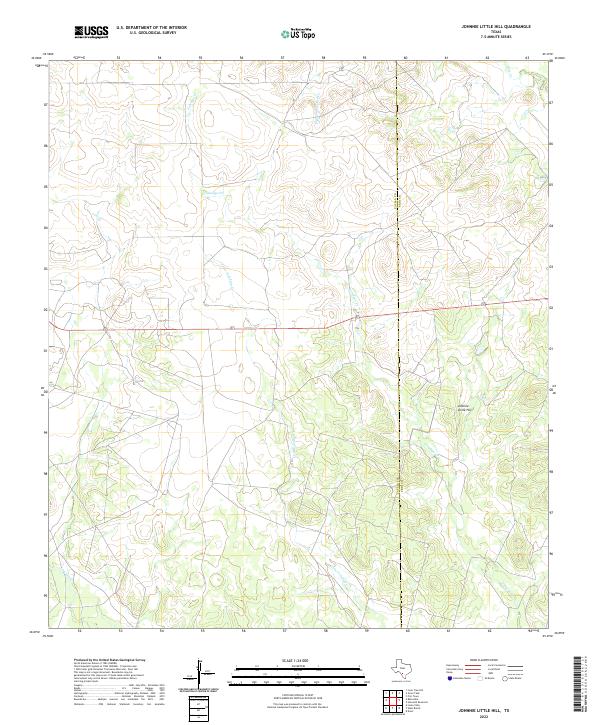 Johnnie Little Hill, TX — USGS 7.5-minute topo (2022)