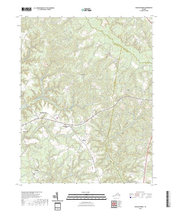 Shacklefords, VA — USGS 7.5-minute topo (2022)