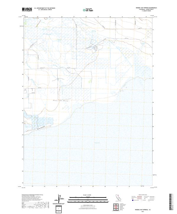 Wendel Hot Springs, CA — USGS 7.5-minute topo (2021)