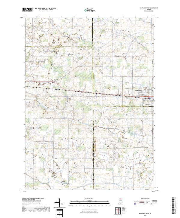 Nappanee West, IN — USGS 7.5-minute topo (2022)
