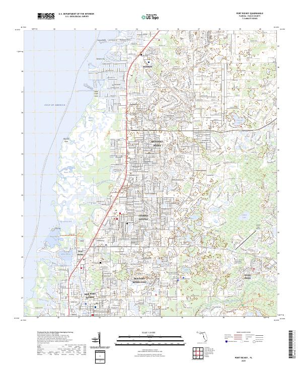 Port Richey, FL — USGS 7.5-minute topo (2025)