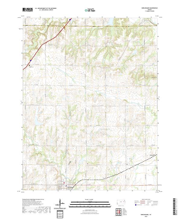 Burlingame, KS — USGS 7.5-minute topo (2022)