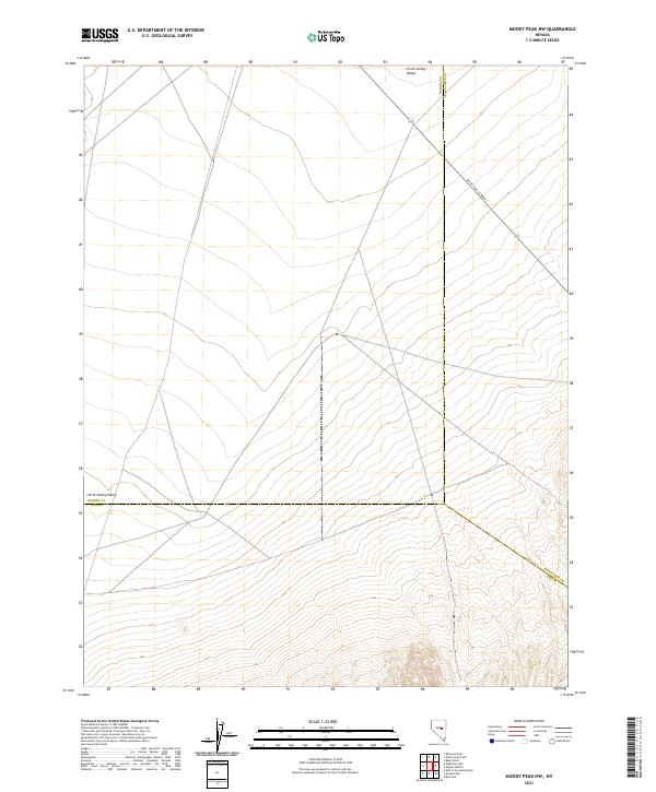 Moody Peak NW, NV — USGS 7.5-minute topo (2021)