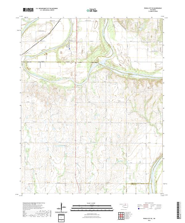 Ponca City SE, OK — USGS 7.5-minute topo (2022)