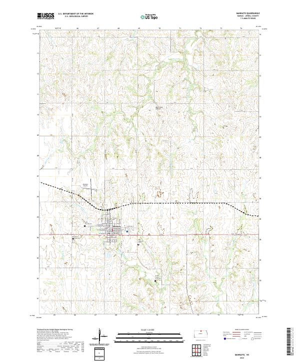 Mankato, KS — USGS 7.5-minute topo (2022)
