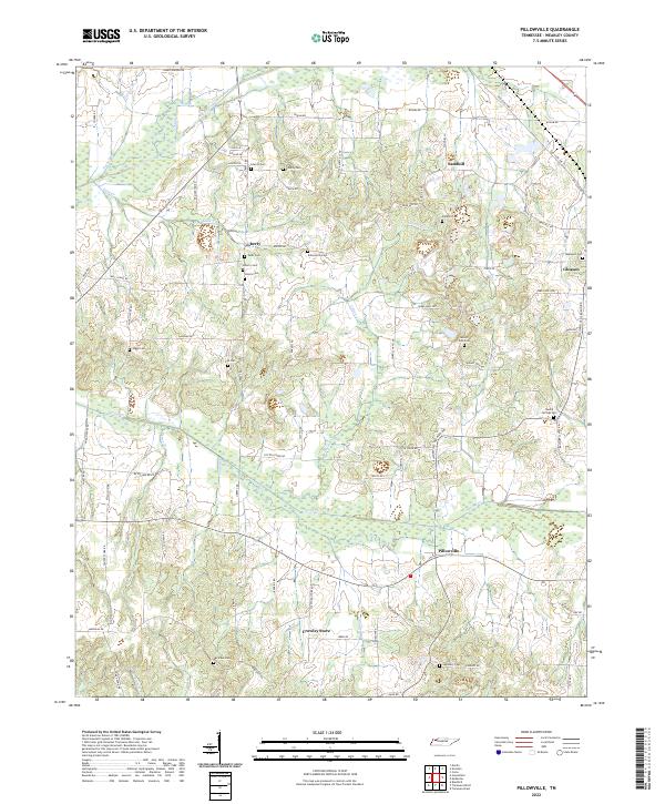 Pillowville, TN — USGS 7.5-minute topo (2022)