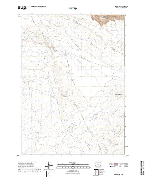 Indian Fort, OR — USGS 7.5-minute topo (2024)