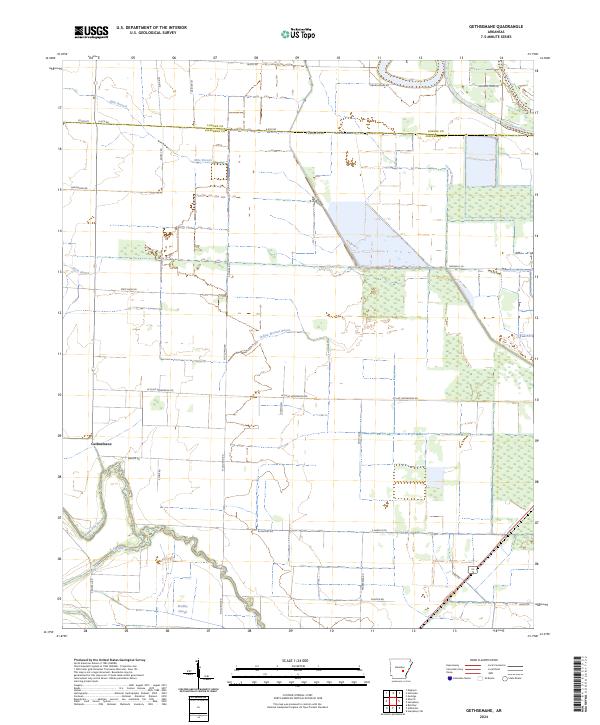 Gethsemane, AR — USGS 7.5-minute topo (2024)
