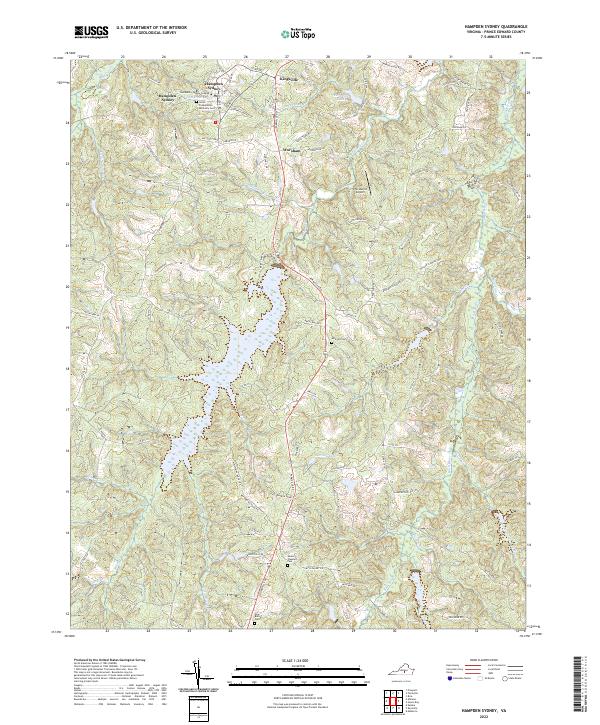 Hampden Sydney, VA — USGS 7.5-minute topo (2022)