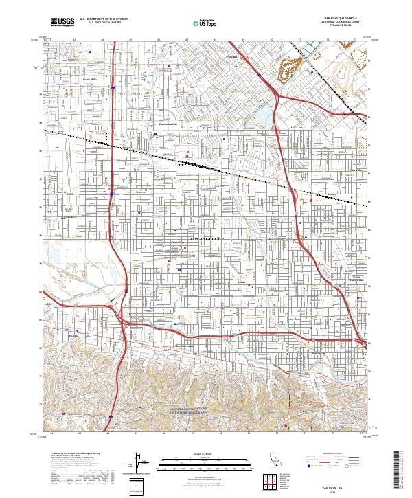 Van Nuys, CA — USGS 7.5-minute topo (2022)