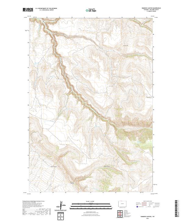 Simmons Canyon, WY — USGS 7.5-minute topo (2021)