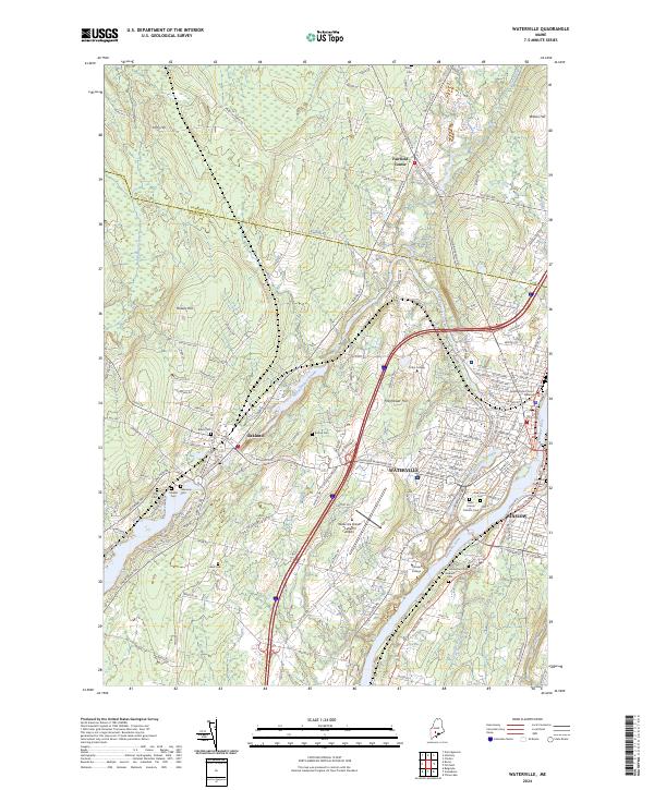 Waterville, ME — USGS 7.5-minute topo (2024)