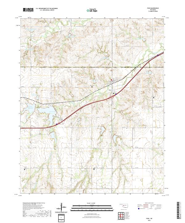 Foss, OK — USGS 7.5-minute topo (2022)