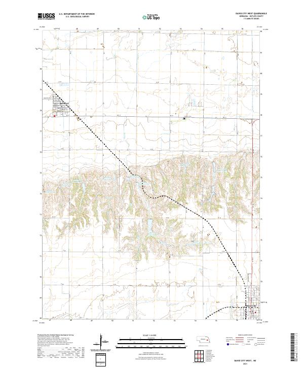 David City West, NE — USGS 7.5-minute topo (2021)
