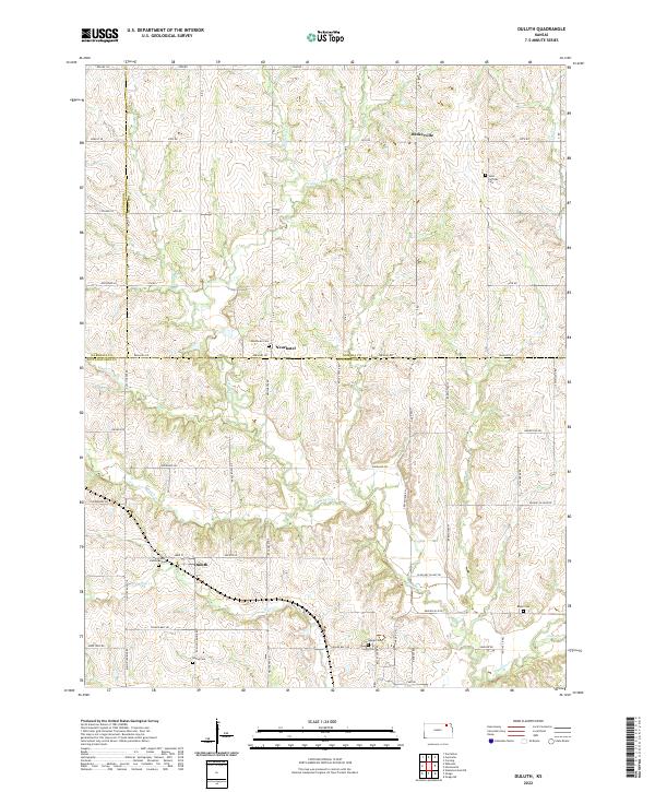 Duluth, KS — USGS 7.5-minute topo (2022)