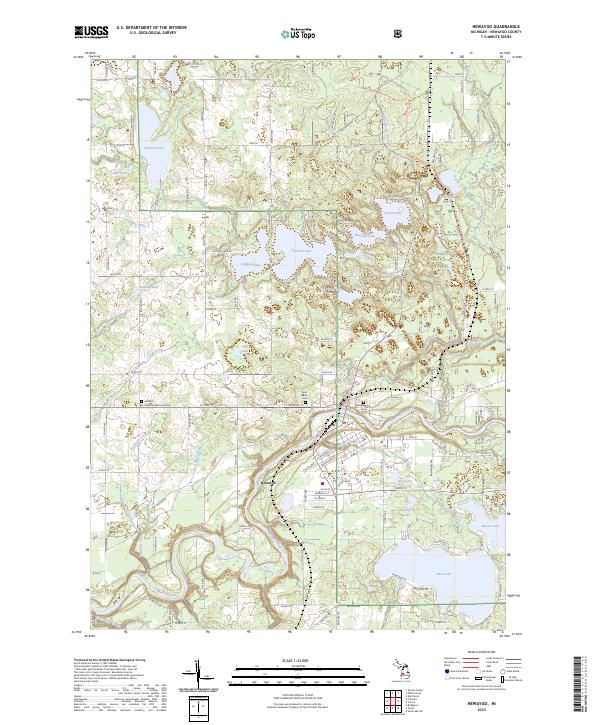Newaygo, MI — USGS 7.5-minute topo (2023)