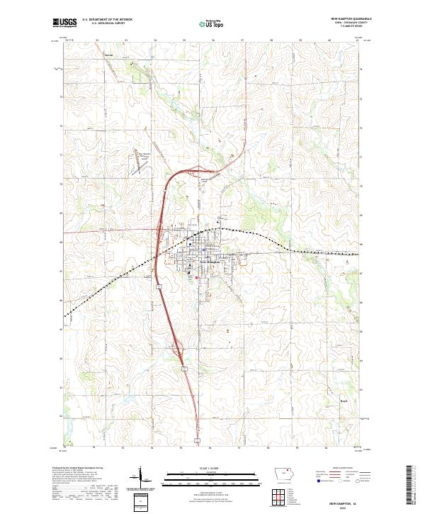 New Hampton, IA — USGS 7.5-minute topo (2022)
