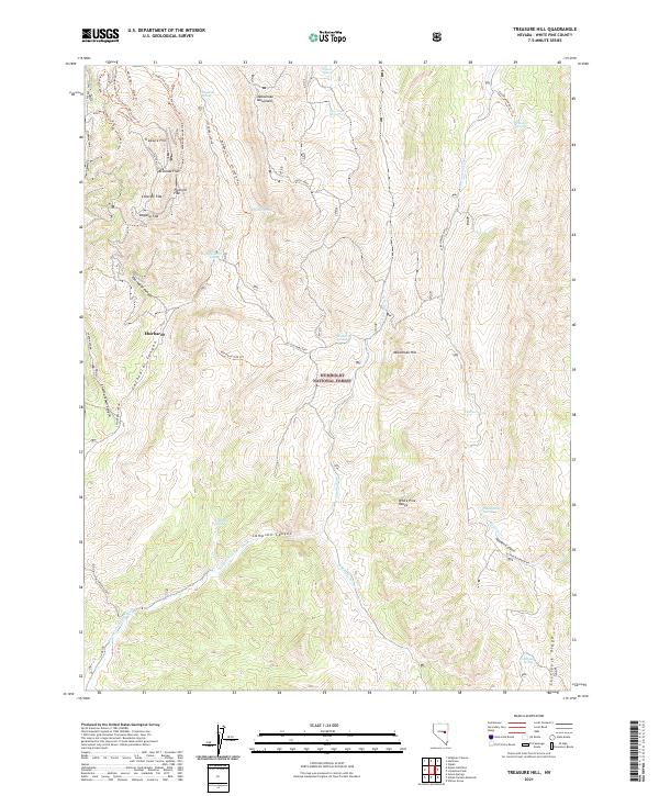 Treasure Hill, NV — USGS 7.5-minute topo (2021)