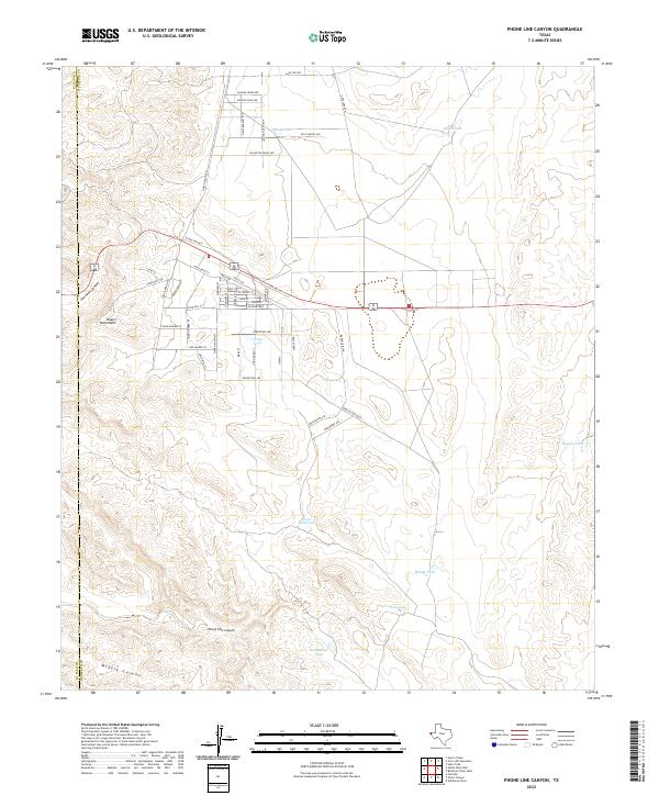 Phone Line Canyon, TX — USGS 7.5-minute topo (2022)