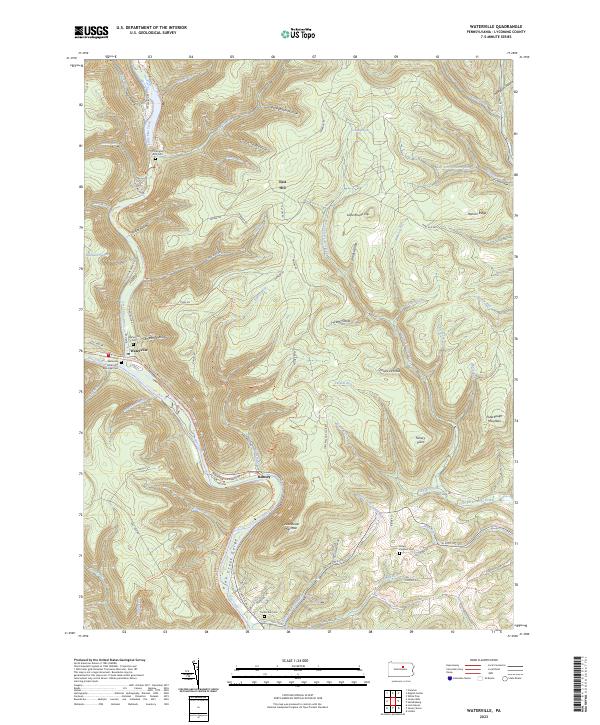 Waterville, PA — USGS 7.5-minute topo (2023)