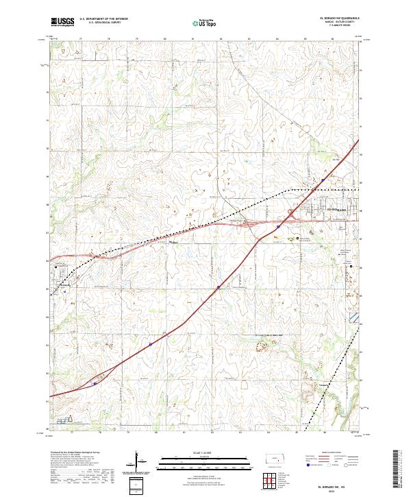 El Dorado SW, KS — USGS 7.5-minute topo (2022)