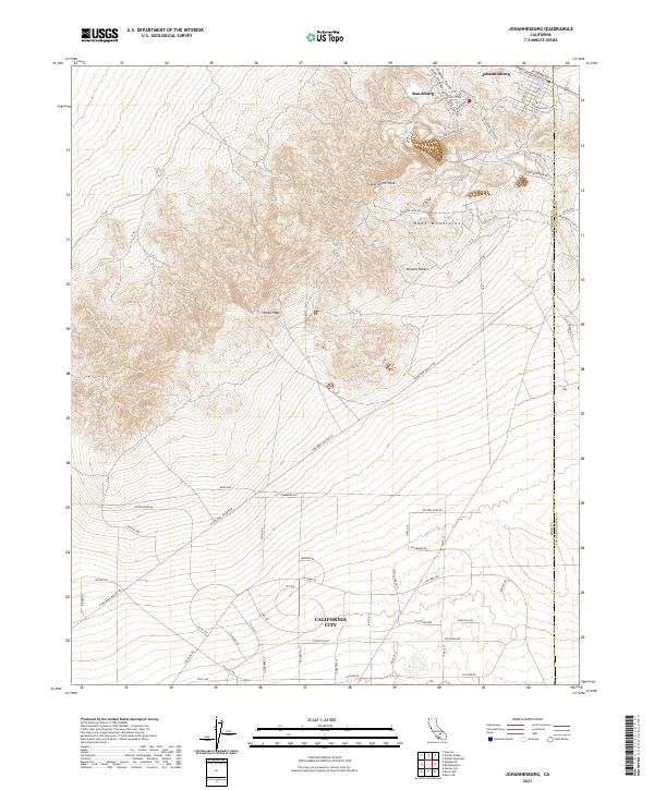 Johannesburg, CA — USGS 7.5-minute topo (2021)