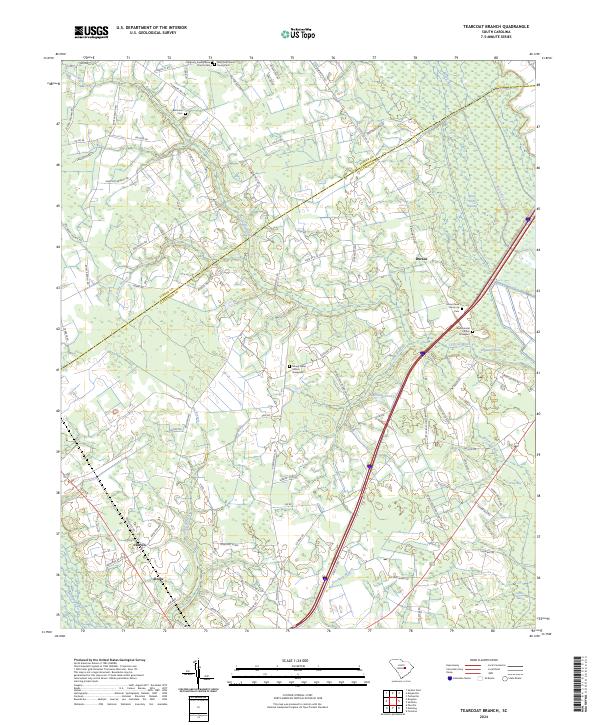 Tearcoat Branch, SC — USGS 7.5-minute topo (2024)