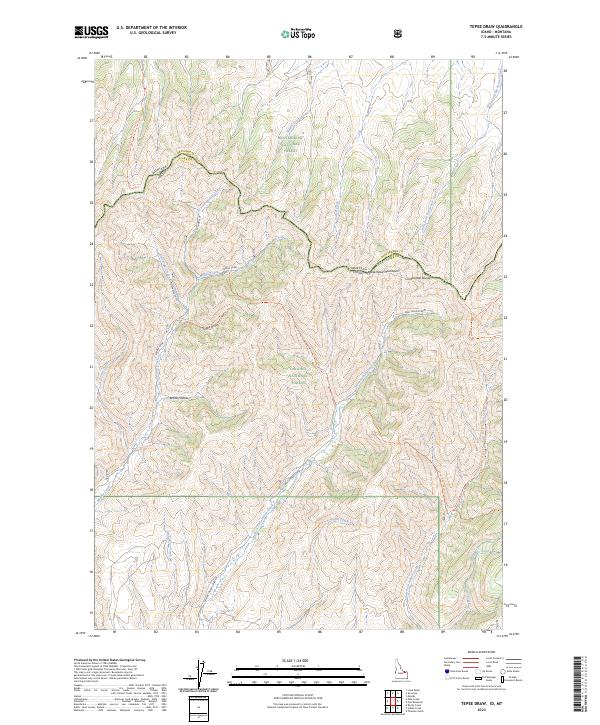 Tepee Draw, ID-MT — USGS 7.5-minute topo (2023)