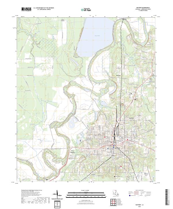 Bastrop, LA — USGS 7.5-minute topo (2024)