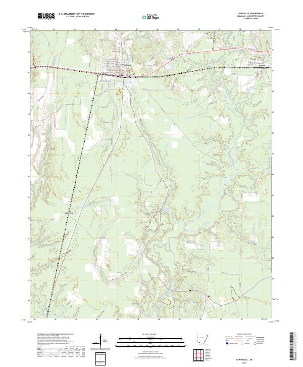Lewisville, AR — USGS 7.5-minute topo (2024)