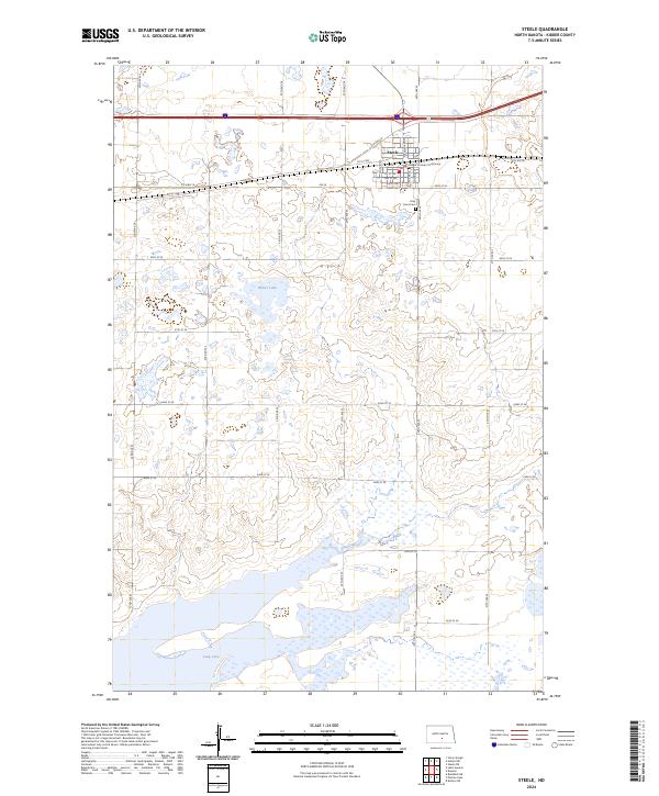 Steele, ND — USGS 7.5-minute topo (2024)