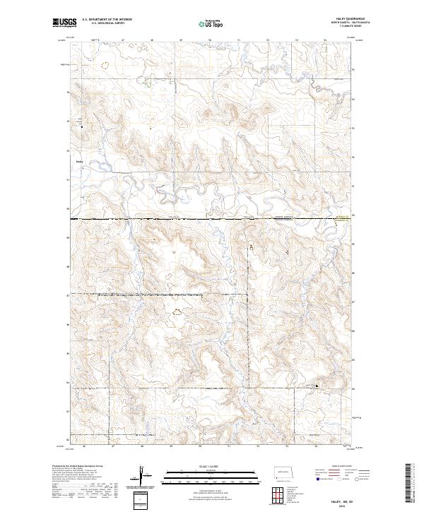 Haley, ND-SD — USGS 7.5-minute topo (2024)