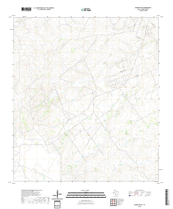 Asherton NW, TX — USGS 7.5-minute topo (2022)