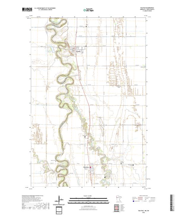 Halstad, MN-ND — USGS 7.5-minute topo (2022)