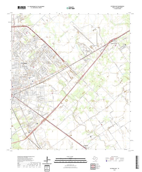 Victoria East, TX — USGS 7.5-minute topo (2022)