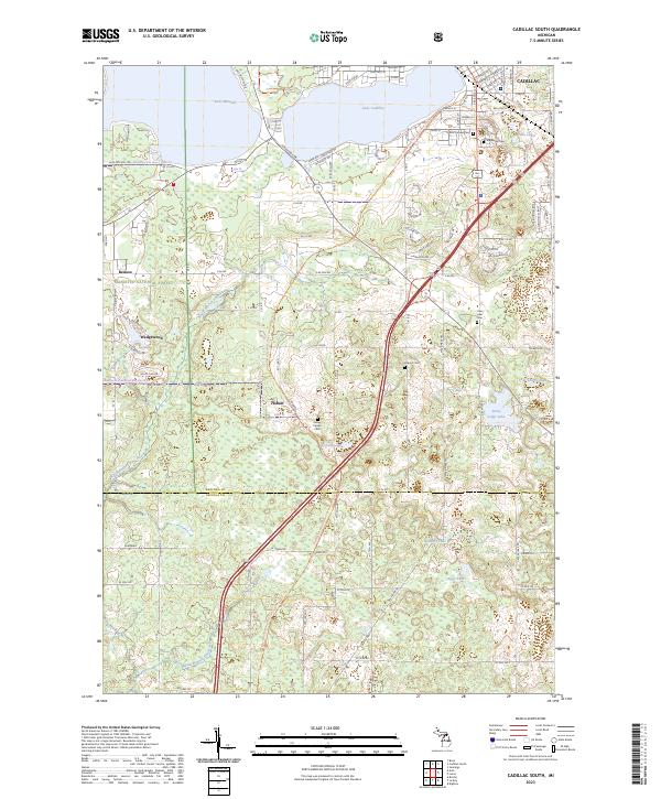 Cadillac South, MI — USGS 7.5-minute topo (2023)