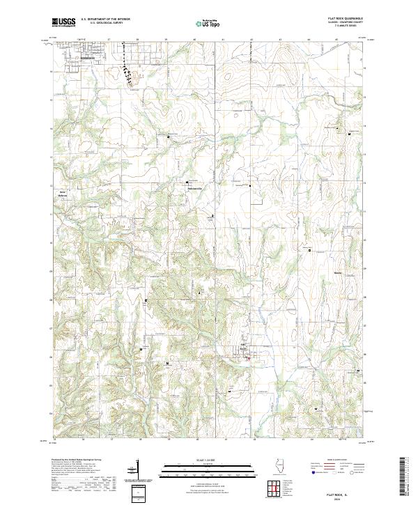 Flat Rock, IL — USGS 7.5-minute topo (2024)