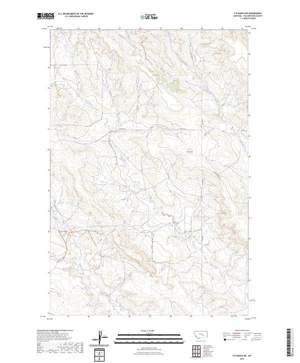P K Ranch NE, MT — USGS 7.5-minute topo (2024)