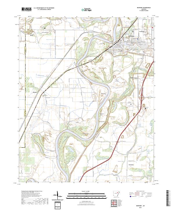 Newport, AR — USGS 7.5-minute topo (2024)