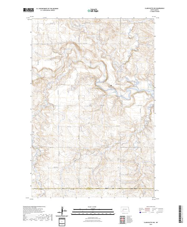 Clark Butte NW, ND — USGS 7.5-minute topo (2024)