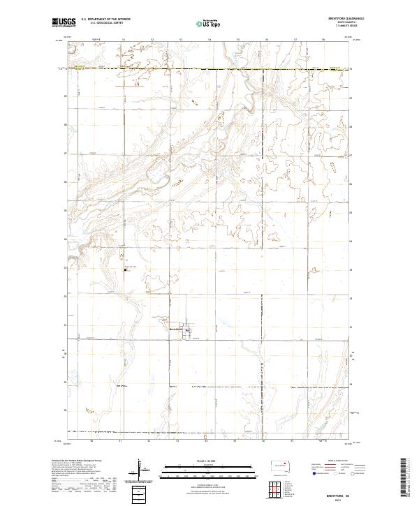 Brentford, SD — USGS 7.5-minute topo (2021)