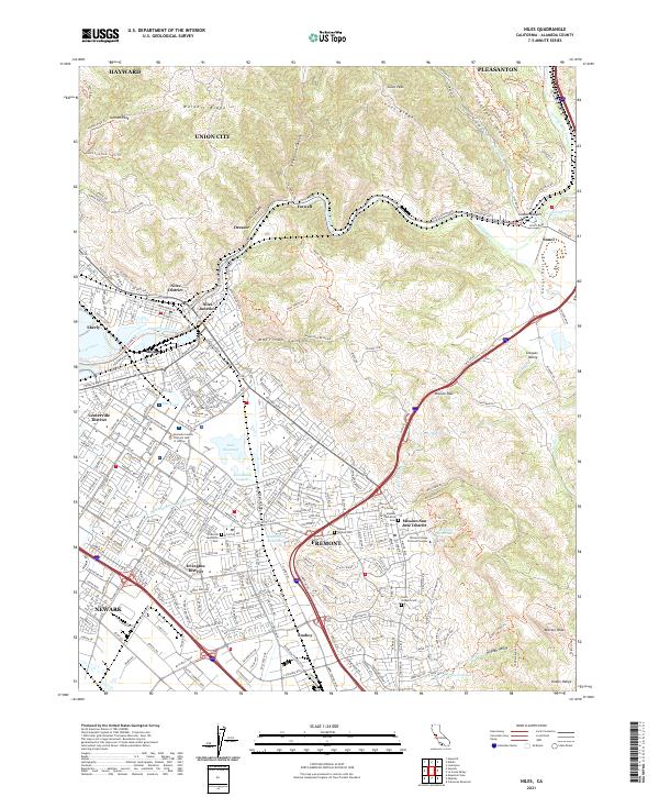 Niles, CA — USGS 7.5-minute topo (2021)