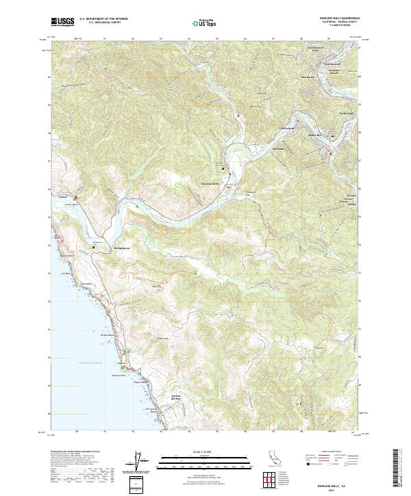 Duncans Mills, CA — USGS 7.5-minute topo (2021)