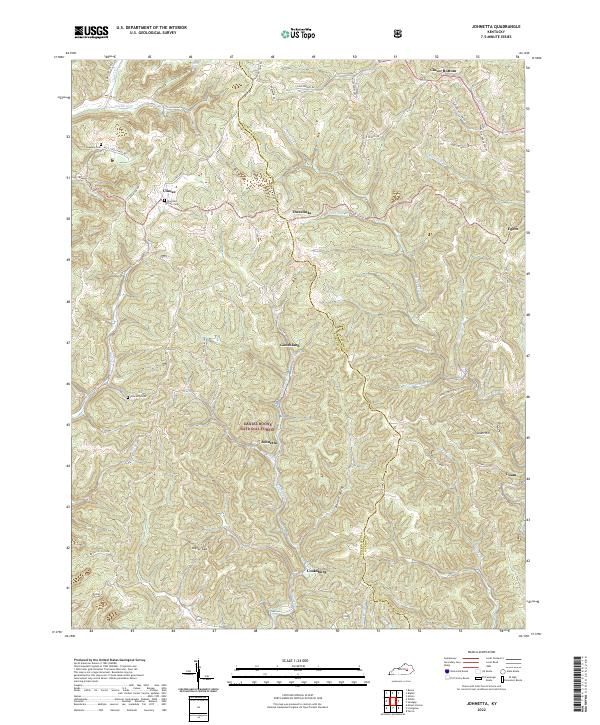 Johnetta, KY — USGS 7.5-minute topo (2022)